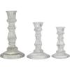 imageThe Novogratz Glass Decorative Candle Holder Candle Stand Set of 3 Candlestick Holder 9quot 7quot 7quot H Clear