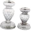 imageThe Novogratz Glass Handmade Bubble Pillar Candle Holder Set of 2 11quot 14quotH GrayClear