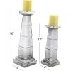 imageThe Novogratz Glass Handmade Bubble Pillar Candle Holder Set of 2 11quot 14quotH GrayClear
