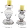imageThe Novogratz Glass Handmade Bubble Pillar Candle Holder Set of 2 11quot 14quotH GrayClear