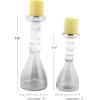 imageThe Novogratz Glass Handmade Bubble Pillar Candle Holder Set of 2 11quot 14quotH GrayGray