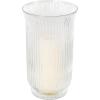 imageDeco 79 Glass Decorative Candle Holder Ribbed Candle Stand Candlestick Holder 6quot x 6quot x 8quot Clear6 x 6 x 11