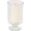 imageDeco 79 Glass Ribbed Fluted Candle Holder with Elevated Base 6quot x 6quot x 14quot Clear5 x 5 x 9