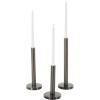 imageDeco 79 Metal Decorative Candle Holder Slim Minimalistic Candle Stand with Tapered Bases Set of 2 Candlestick Holder 15quot 12quot H BlackBlack