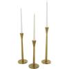 imageDeco 79 Metal Decorative Candle Holder Slim Minimalistic Candle Stand with Tapered Bases Set of 2 Candlestick Holder 15quot 12quot H BlackGold