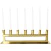 imageDeco 79 Stainless Steel Metal 7 Candle Candelabra with Rectangular Frame 22quot x 3quot x 6quot Gold
