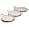 imageDeco 79 Wood Living Room Decor Tray Nesting Ottoman Tray with Black Metal Handles Set of 3 Serving Tray 22quot 19quot 18quot W BrownCream