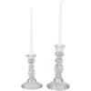 imageThe Novogratz Glass Decorative Candle Holder Candle Stand Set of 3 Candlestick Holder 9quot 7quot 7quot H Clear
