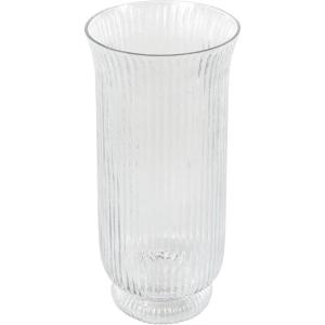 imageDeco 79 Glass Decorative Candle Holder Ribbed Candle Stand Candlestick Holder 6quot x 6quot x 8quot Clear6 x 6 x 13