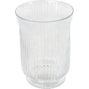 imageDeco 79 Glass Decorative Candle Holder Ribbed Candle Stand Candlestick Holder 6quot x 6quot x 8quot Clear6 x 6 x 8