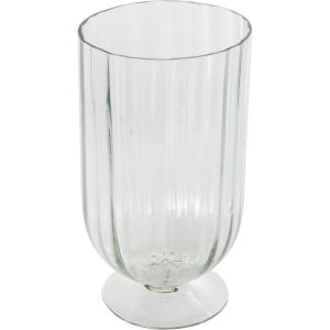 imageDeco 79 Glass Decorative Candle Holder Ribbed Candle Stand Candlestick Holder 6quot x 6quot x 8quot Clear61 x 61 x 114