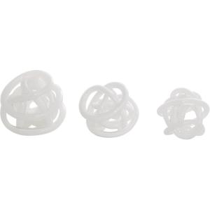 imageDeco 79 Glass Knot Decorative Sculpture Knotted Ball Home Decor Statues Set of 3 Accent Figurines 5quot 4quot 4quotW BlackWhite