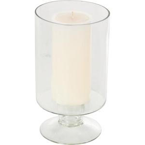 imageDeco 79 Glass Ribbed Fluted Candle Holder with Elevated Base 6quot x 6quot x 14quot Clear5 x 5 x 9