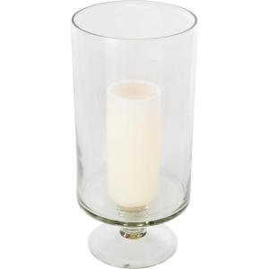 imageDeco 79 Glass Ribbed Fluted Candle Holder with Elevated Base 6quot x 6quot x 14quot Clear6 x 6 x 127