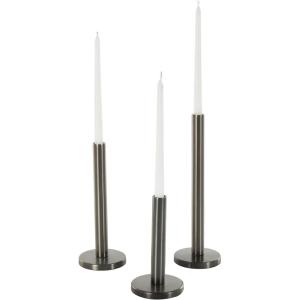 imageDeco 79 Metal Decorative Candle Holder Slim Minimalistic Candle Stand with Tapered Bases Set of 2 Candlestick Holder 15quot 12quot H BlackBlack