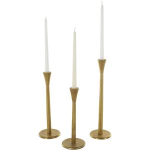 imageDeco 79 Metal Decorative Candle Holder Slim Minimalistic Candle Stand with Tapered Bases Set of 2 Candlestick Holder 15quot 12quot H BlackGold