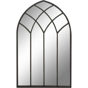 imageDeco 79 Metal Room Wall Mirror Window Pane Inspired Grid Entryway Mirror Wall Mounted Mirror 56quot x 1quot x 44quot BrownBlack