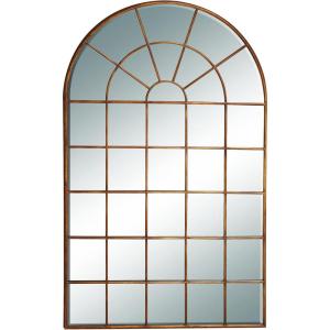 imageDeco 79 Metal Room Wall Mirror Window Pane Inspired Grid Entryway Mirror Wall Mounted Mirror 56quot x 1quot x 44quot BrownBrown