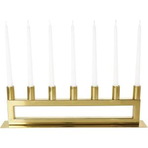 imageDeco 79 Stainless Steel Metal 7 Candle Candelabra with Rectangular Frame 22quot x 3quot x 6quot Gold