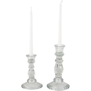 imageThe Novogratz Glass Decorative Candle Holder Candle Stand Set of 3 Candlestick Holder 9quot 7quot 7quot H Clear