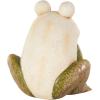 imageDeco 79 Magnesium Oxide Frog Decorative Garden Sculpture Sitting Garden Statue with Brown and Green Accents Outdoor Sculpture 11quot x 9quot x 14quot Cream