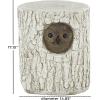 imageDeco 79 Magnesium Oxide Squirrel Garden Stool Tree Trunk with Brown Accents 16quot x 15quot x 17quot WhiteWhite