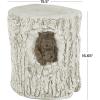 imageDeco 79 Magnesium Oxide Squirrel Garden Stool Tree Trunk with Brown Accents 16quot x 15quot x 17quot WhiteWhite