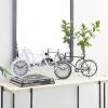 imageDeco 79 Metal Bike Clock Set of 2 12quotW 8quotH Multi ColoredBlackWhite