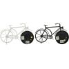imageDeco 79 Metal Bike Clock Set of 2 12quotW 8quotH Multi ColoredBlackWhite