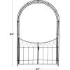 imageDeco 79 Metal Indoor Outdoor Arched Gate Garden Arbor with Lattice Work Sides 55quot x 14quot x 86quot BlackBlack