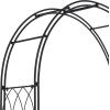 imageDeco 79 Metal Indoor Outdoor Arched Gate Garden Arbor with Lattice Work Sides 55quot x 14quot x 86quot BlackBlack