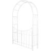 imageDeco 79 Metal Indoor Outdoor Arched Gate Garden Arbor with Lattice Work Sides 55quot x 14quot x 86quot BlackWhite