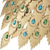 imageDeco 79 Metal Peacock Decorative Garden Sculpture Garden Statue with Blue and Green Jewels Outdoor Sculpture 44quot x 27quot x 52quot Brass