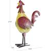 imageDeco 79 Metal Rooster Decorative Garden Sculpture Indoor Outdoor Distressed Standing Garden Statue with U Shaped Feet Outdoor Sculpture 10quot x 5quot x 17quot GreenBlack