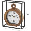 imageDeco 79 Metal Suspended Clock with Black Frame 7quot x 3quot x 9quot Brown
