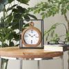 imageDeco 79 Metal Suspended Clock with Black Frame 7quot x 3quot x 9quot Brown