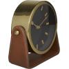 imageDeco 79 Stainless Steel Metal Clock with Leather Stand 7quot x 4quot x 7quot GoldGold