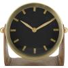 imageDeco 79 Stainless Steel Metal Clock with Leather Stand 7quot x 4quot x 7quot GoldGold