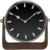 imageDeco 79 Stainless Steel Metal Clock with Leather Stand 7quot x 4quot x 7quot GoldSilver