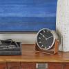 imageDeco 79 Stainless Steel Metal Clock with Leather Stand 7quot x 4quot x 7quot GoldSilver