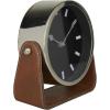 imageDeco 79 Stainless Steel Metal Clock with Leather Stand 7quot x 4quot x 7quot GoldSilver