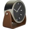 imageDeco 79 Stainless Steel Metal Clock with Leather Stand 7quot x 4quot x 7quot GoldSilver