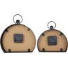 imageDeco 79 Wooden Decorative Clock Semicircle Mantel Clock with Brown Wooden Frame and Ring Handle Set of 2 Tabletop Clock 10quot 7quot H Black