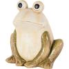 imageDeco 79 Magnesium Oxide Frog Decorative Garden Sculpture Sitting Garden Statue with Brown and Green Accents Outdoor Sculpture 11quot x 9quot x 14quot Cream
