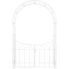 imageDeco 79 Metal Indoor Outdoor Arched Gate Garden Arbor with Lattice Work Sides 55quot x 14quot x 86quot BlackWhite