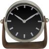 imageDeco 79 Stainless Steel Metal Clock with Leather Stand 7quot x 4quot x 7quot GoldSilver