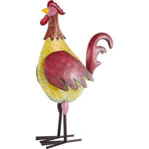 imageDeco 79 Metal Rooster Decorative Garden Sculpture Indoor Outdoor Distressed Standing Garden Statue with U Shaped Feet Outdoor Sculpture 10quot x 5quot x 17quot GreenBlack