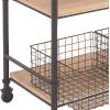 imageDeco 79 Industrial Chinese Fir Wood Storage Unit Organizer for Livingroom Office Dorm Entryway 32 x 48 Inches BlackBrown