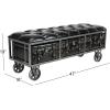 imageDeco 79 Industrial Wood Storage Bench 47quot x 16quot x 19quot BlackGrayGold47 x 16 x 19