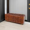 imageDeco 79 Leather Home Bench Tufted Upholstered Entryway Bench Bedroom Bench 48quot x 18quot x 20quot BrownBrown